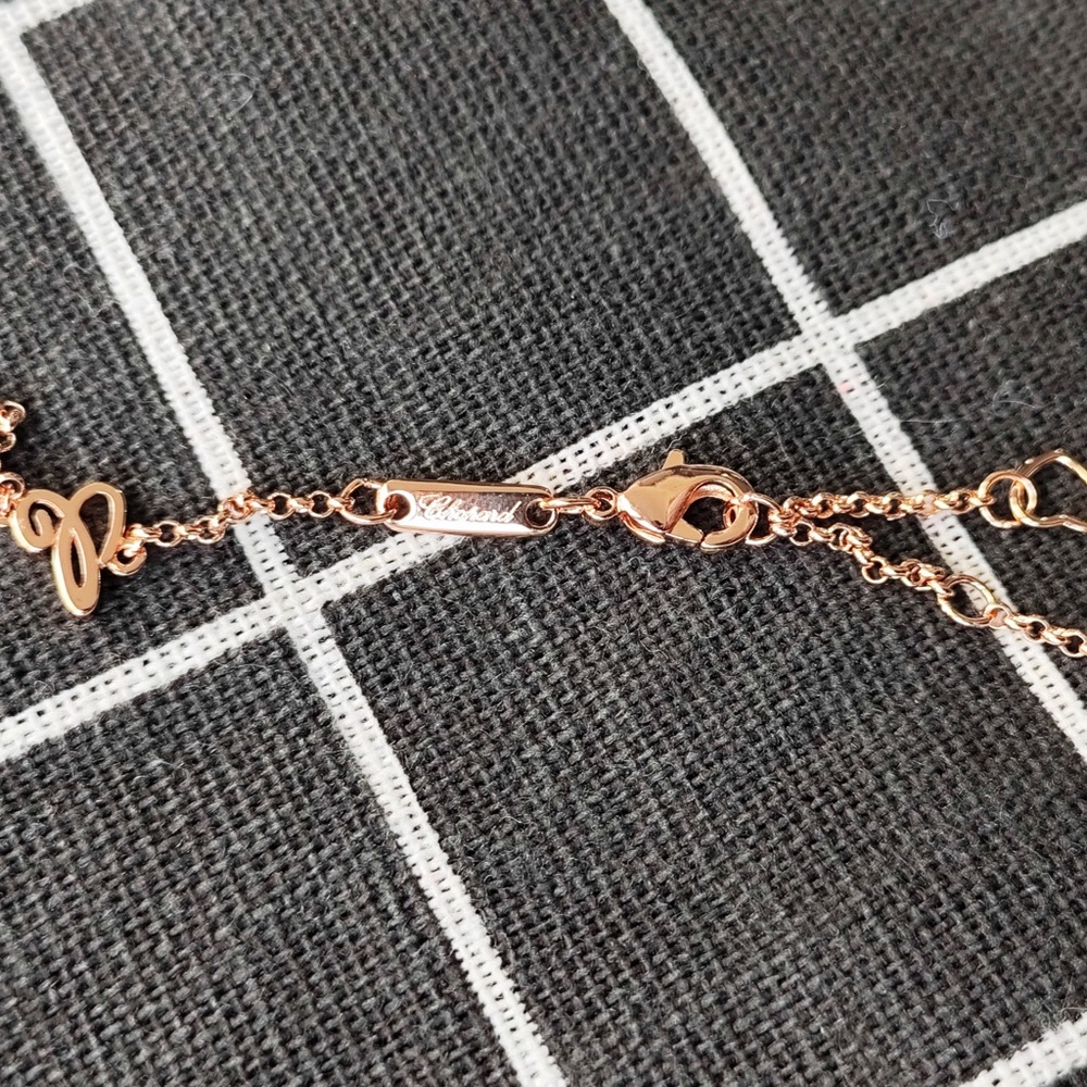 Chopard Rose Gold Heart Pendant Necklace with Pavé Border - Picture 6 of 7